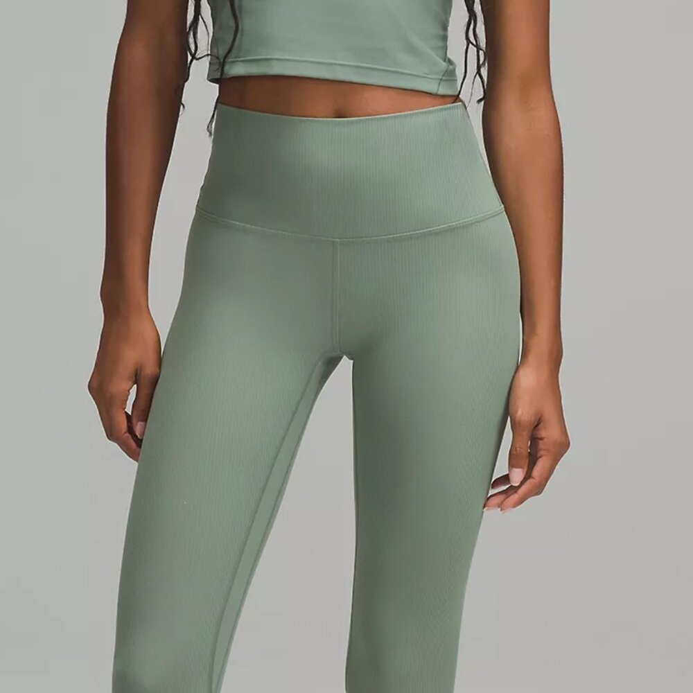 lululemon Align™ High-Rise Ribbed Pant 28" - NEW (Size 6, Grey/Green)